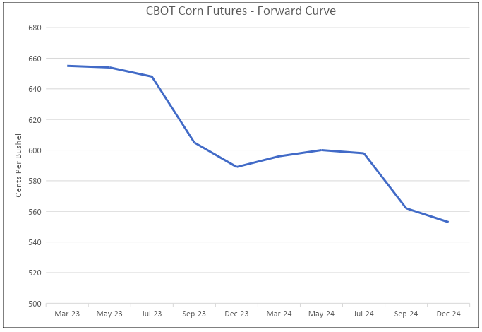 Grain Hedging. Corn Forward Curve